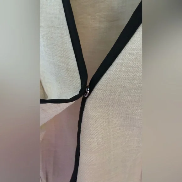 SHEIN Curve 0XL Linen-Look 2-Piece Set - Asymmetrical Wrap Vest & Wide-Leg Pants - Picture 11 of 14